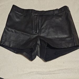 Cleobella Black 100% Sheep Leather Lined Shorts with Side Studs Sz S